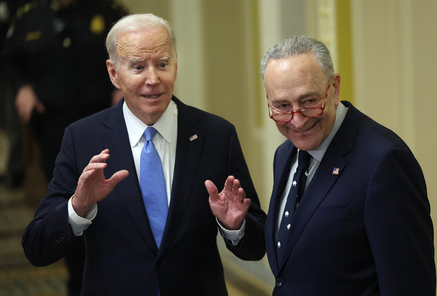 U.S. President Joe Biden and U.S. Senator Chuck Schumer